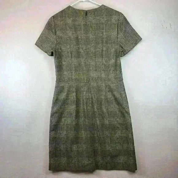 Banana Republic Dress Women’s Size 10T Plaid Sheath Wool Blend - Picture 2 of 8